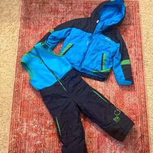 Boys Columbia Snow Bibs and Coat Set